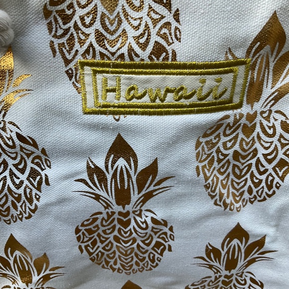 Large Hawaii Gold Pineapple Canvas Bag NWT - Picture 2 of 7